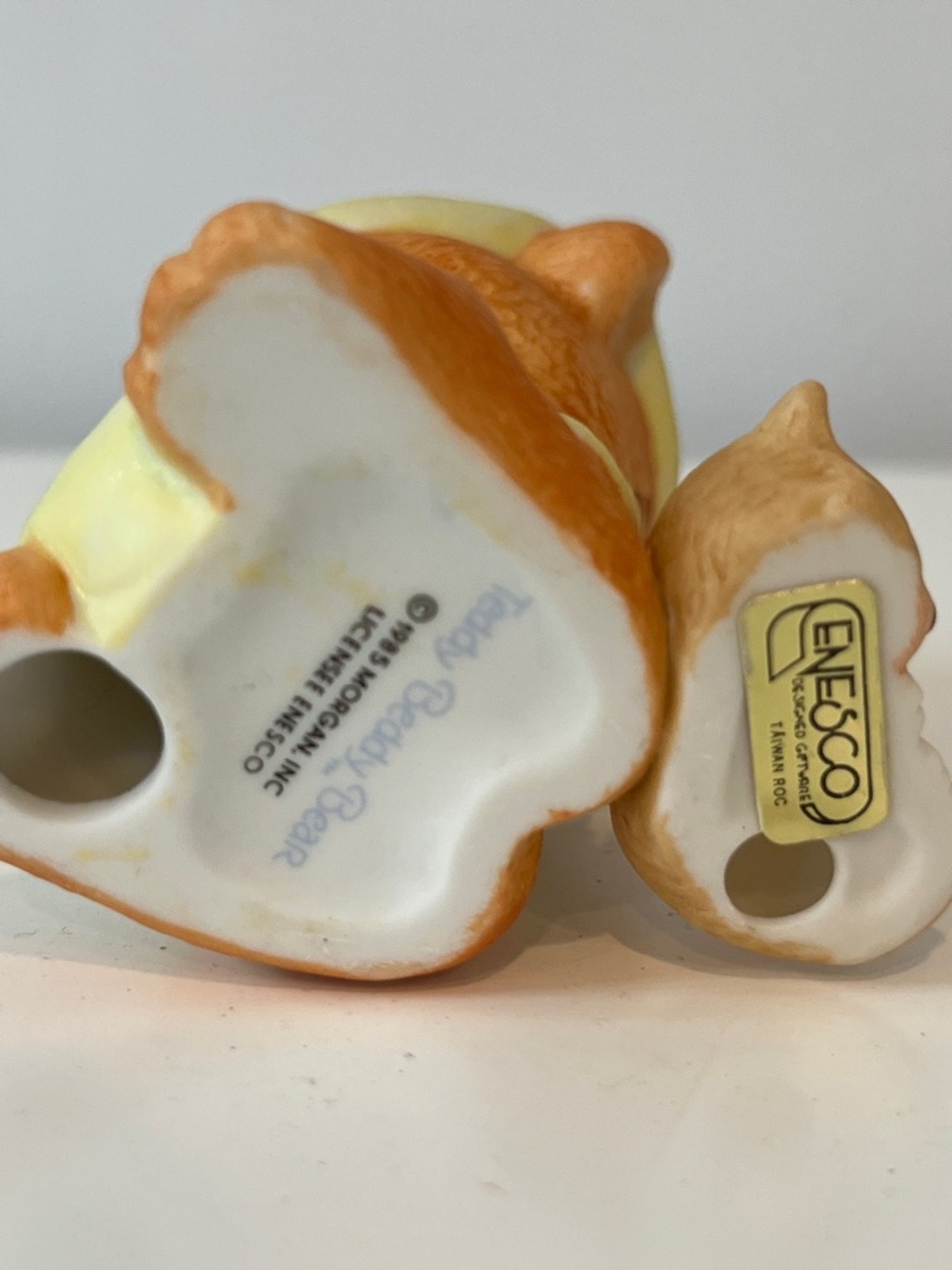 Enesco Ceramic sleepytime Bear w/ kitten. 1985 - Picture 6 of 7